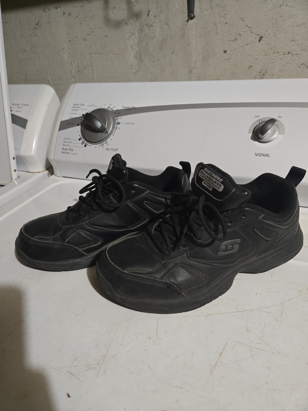 Skechers Women's Black Lace-Up, Work, Athletic Sneakers